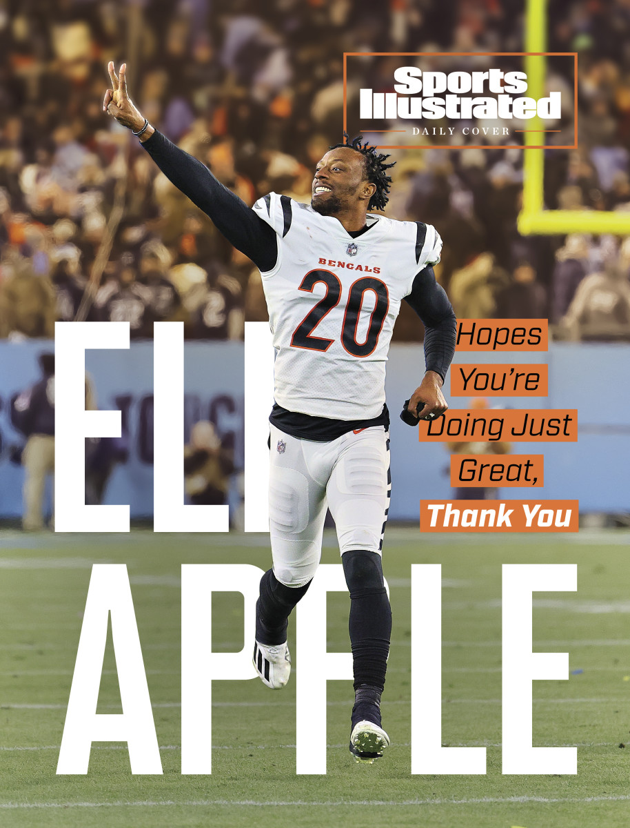 On the SI Daily Cover, Eli Apple signals peace out to opposing fans as he leaves the field